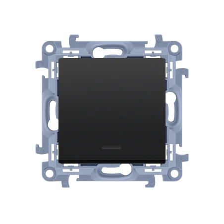 Wylaczniki-typu-swiatlo-zwierne - przycisk zwierny pojedynczy bez piktogramu z podświetleniem czarny mat cp1l.01/49 simon 10 kontakt-simon 