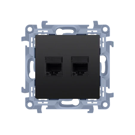 Gniazda-komputerowe - gniazdo komputerowe podwójne w kolorze czarny mat c62.01/49 simon 10 kontakt-simon 