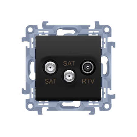 Gniazda-antenowe - czarne gniazdo antenowe sat-sat-rtv simon 10 cask2.01/49 kontakt-simon 