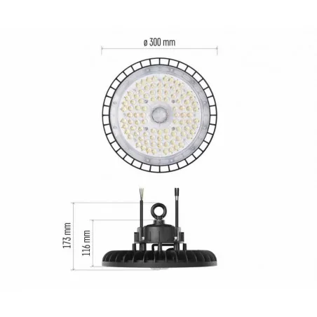 Oprawy-hermetyczne-led - oświetlenie przemysłowe led 150w 90° highbay zu215.9 emos 