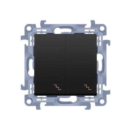 Wylaczniki-schodowe - włącznik schodowy podwójny z podświetleniem led czarny mat simon 10 cw6/2l.01/49 kontakt-simon 