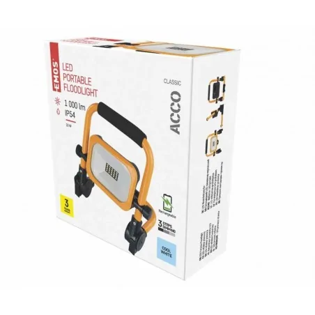 Naswietlacze-led-przenosne - ładowalny naświetlacz led przenośny 10w zimna biel acco zs2812 emos 