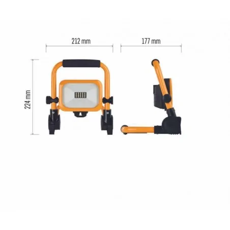 Naswietlacze-led-przenosne - ładowalny naświetlacz led przenośny 10w zimna biel acco zs2812 emos 
