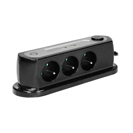 Listwy-zasilajace - czarna listwa zasilająca nabiurkowa z wyłącznikiem 2xusb 1,4m or-ae-13190/b orno 