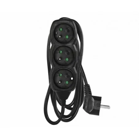 Listwy-zasilajace - czarny przedłużacz 2 m 3 gniazda pvc 1 mm2 pc0312 emos 