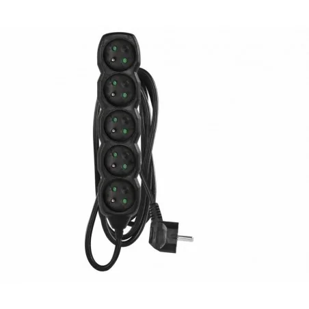 Listwy-zasilajace - listwa zasilająca na 5 gniazd czarna 2 metry pvc 1 mm2 pc0512 emos 