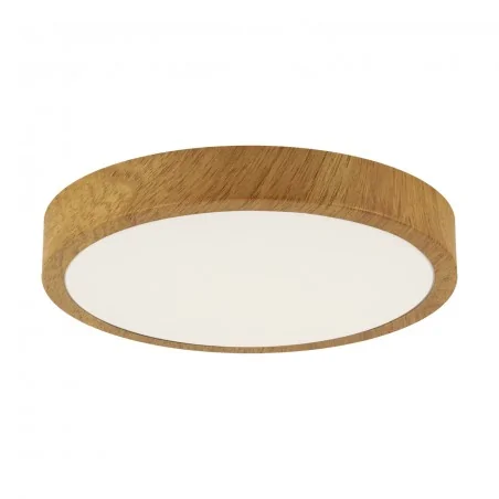 Plafony - 04151 plafoniera led okrągła imitacja drewna dąb 24w neutralna ip44 1680lm atut lec c oak ideus 