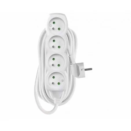 Przedluzacze-elektryczne - przedłużacz 7-metrowy 4 gniazda biały pvc 1,5 mm2 p0417r emos 