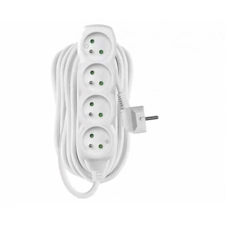 Przedluzacze-elektryczne - listwa zasilająca 10-metrowa biała 4 gniazda pvc 1,5 mm2 p0410r emos 