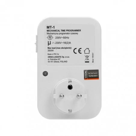 Programatory-czasowe - programator czasowy mechaniczny z funkcją stałego ładowania mt-1 virone orno 