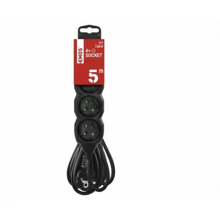 Listwy-zasilajace - pięciometrowy przedłużacz domowy na 4 gniazda pvc 1,5mm2 pc0415r emos 