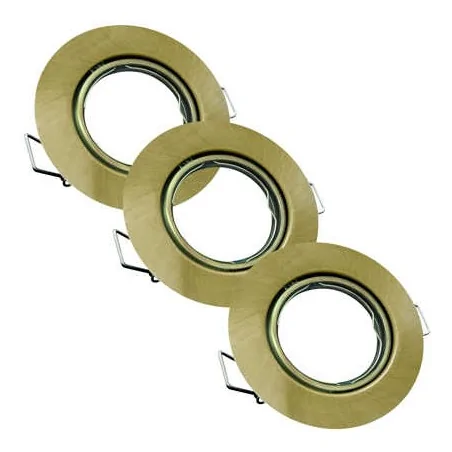 Oprawy-sufitowe-ruchome - zestaw trzech podtynkowych oczek do sufitu podwieszanego mr16 patynowe opin 306913 polux 