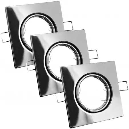 Oprawy-sufitowe-ruchome - zestaw trzech opraw sufitowych ruchomych podtynkowych w kolorze chromu mr16 opin 306944 polux 