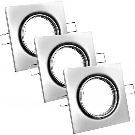 Oprawy-sufitowe-ruchome - zestaw trzech opraw sufitowych ruchomych kwadratowych mr16 nikiel opin 306968 polux 