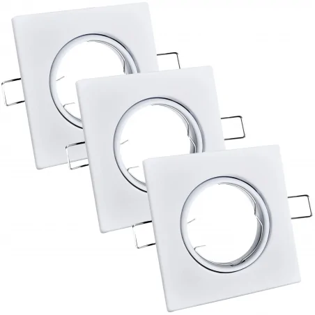 Oprawy-sufitowe-ruchome - zestaw trzech opraw sufitowych kwadratowych ruchomych w kolorze biały opin 306975 polux 
