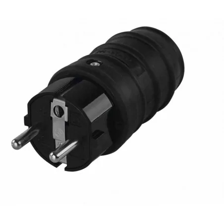 Rozgalezniki - wtyczka prosta ip44 guma czarna p0050 emos 
