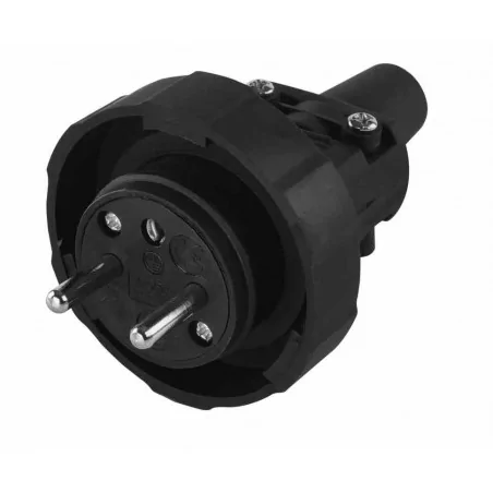 Rozgalezniki - czarna wtyczka prosta z gumy ip65 p0037 emos 