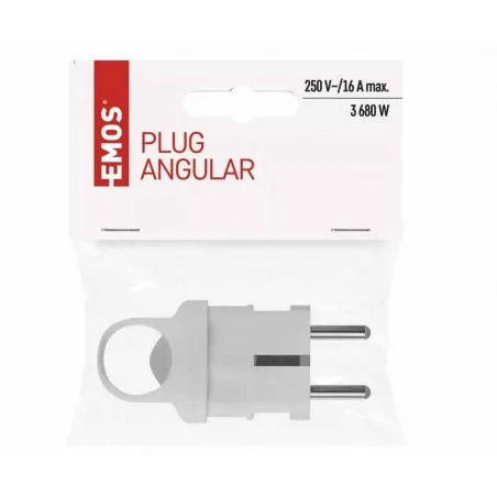 Rozgalezniki - wtyczka kątowa z uchwytem biała p0039 emos 