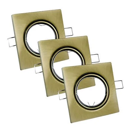 Oprawy-sufitowe-ruchome - zestaw trzech patynowych opraw sufitowych kwadratowych ruchomych opin 306951 polux 