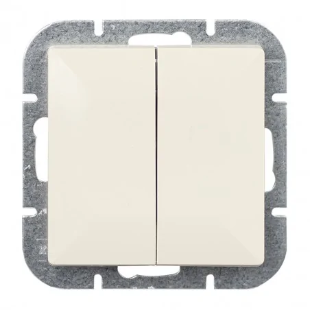 Wylaczniki-podwojne - łącznik świecznikowy podwójny beżowy wp-2p perła abex 