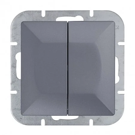 Wylaczniki-podwojne - łącznik świecznikowy podwójny antracyt wp-2p perła abex 