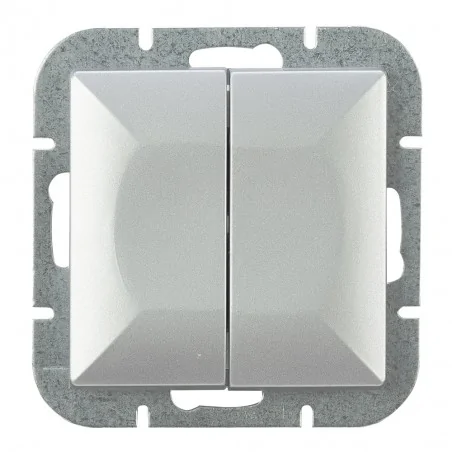 Wylaczniki-podwojne - włącznik świecznikowy podwójny srebrny wp-2p perła abex 