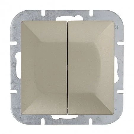 Wylaczniki-podwojne - włącznik świecznikowy podwójny satyna wp-2p perła abex 