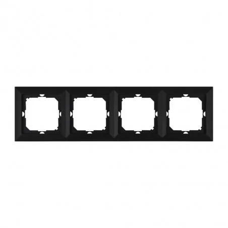 Ramki-poczworne - czarna ramka poczwórna matowa do serii perła ra-4p abex 