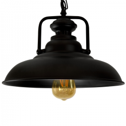 Lampy-sufitowe - lampa wisząca w stylu retro czarna 20w e27 il mio iceland black polux 