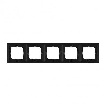 Ramki-pieciokrotne - ramka pięciokrotna czarny mat pozioma ra-5p perła abex 