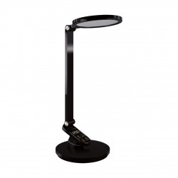 Lampki-biurkowe - 04172 lampka biurkowa led ze zmienną barwą światła 9w czarna z zegarem ragas led cct ideus