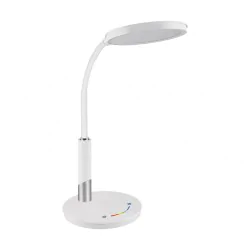 Lampki-biurkowe - biała lampka biurkowa led ściemnialna samuel 9w 4200k 04173 ideus 