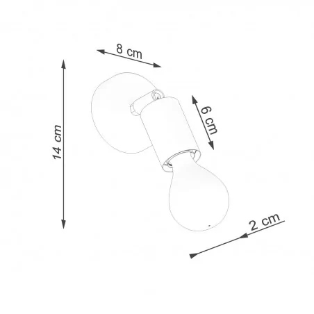 Kinkiety-do-salonu - kinkiet czarny prosta oprawa na żarówkę e27 fornes 1 sl.1120 sollux 