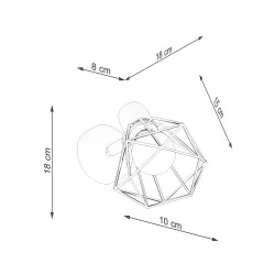 Kinkiety-do-salonu - sl.1105 kinkiet loftowy geometryczny czarny e14 artemis 1 sollux 