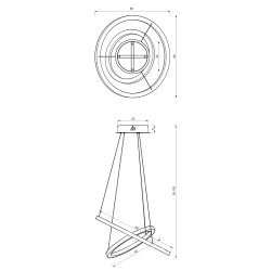 Lampy-sufitowe - złota lampa wisząca 2xled 46w galaxia ml8423 eko-light 