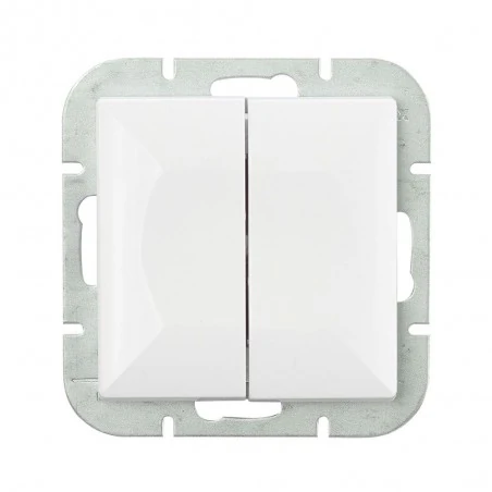 Wylaczniki-podwojne - łącznik podwójny schodowy biały wp-2/5p perła abex 