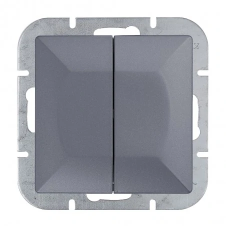 Wylaczniki-podwojne - włącznik schodowy podwójny antracyt wp-2/5p perła abex 