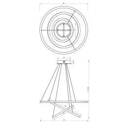 Lampy-sufitowe - złota lampa wisząca 3 okręgi led 85w galaxia ml8425 eko-light 