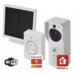 Dzwonki-do-drzwi-bezprzewodowe - inteligentny dzwonek wideo z wifi akumulatorem i panelem solarnym na aplikację tuya gosmart h4030 emos
