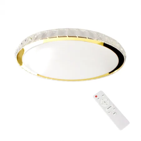 Plafony - plafon led 33w ściemniany na pilota layla gold ml8130 eko-light 