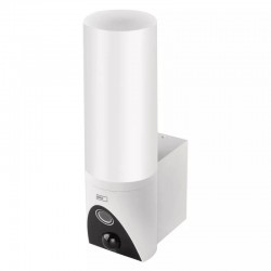 Kinkiety-ogrodowe - kamera zewnętrzna obrotowa z lampą biała z wi-fi tuya gosmart h4054 emos