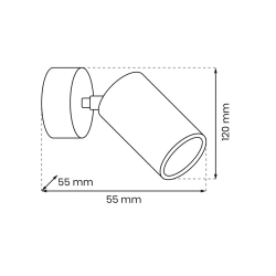 Kinkiety-do-salonu - czarny kinkiet tuba 1xgu10 hudson mlp8794 eko-light 