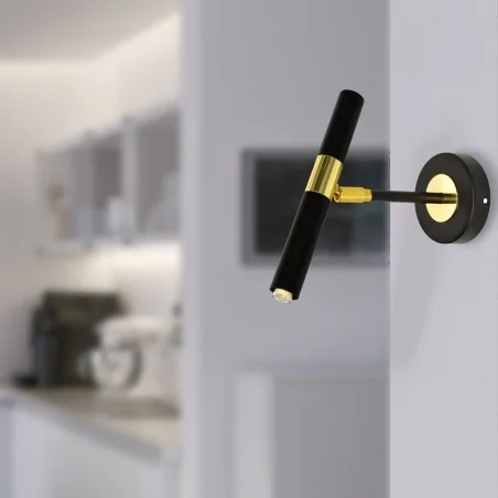 Kinkiety-do-salonu - kinkiet czarno-złoty ruchomy 1xg9 8w monza mlp6332 eko-light 