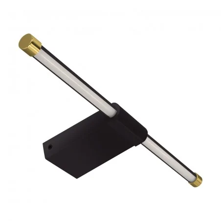 Kinkiety-lazienkowe - kinkiet led nad lustro do łazienki 9w ip44 w czarno-złotej obudowie paso led 04113 ideus 