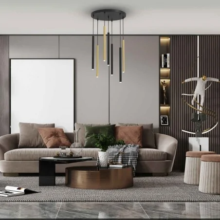 Lampy-sufitowe - loftowa lampa 7 wiszących tub g9 led max 8w monza mlp8843 eko-light 