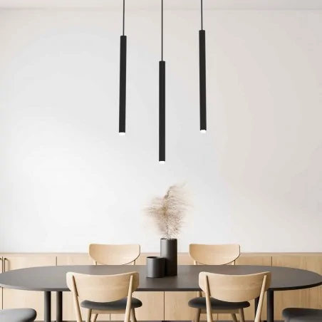 Lampy-sufitowe - oświetlenie wiszące czarne 3 tuby 3xg9 monza mlp8840 eko-light 