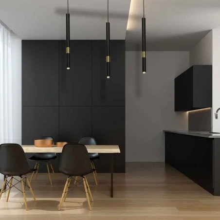 Lampy-sufitowe - lampa wisząca listwa 40cm czarno-złota 3xg9 monza mlp6334 eko-light 