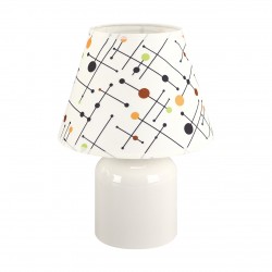 Lampki-nocne - lampka stołowa biała na żarówkę e14 imbir 04102 ideus 
