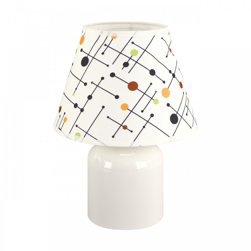 Lampki-nocne - lampka stołowa biała na żarówkę e14 imbir 04102 ideus firmy IDEUS - STRUHM 