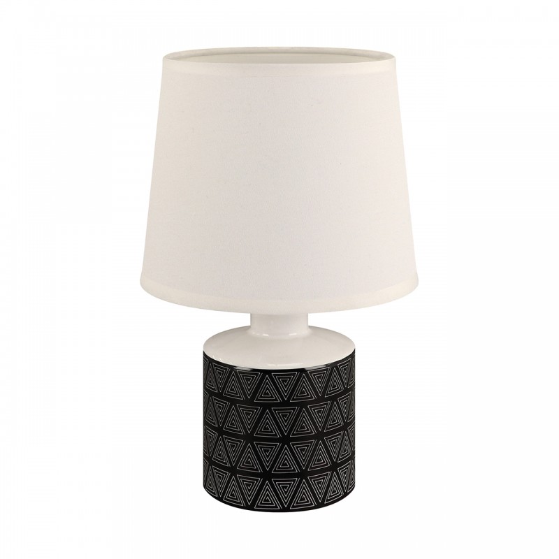 Lampki-nocne - elegancka lampka nocna z białym abażurem i czarną podstawą e14 topik 04103 ideus firmy IDEUS - STRUHM 